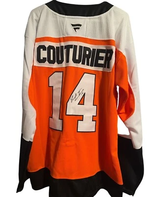 Camiseta deportiva autografiada de Sean Couturier Flyers - en persona ✍🏻 100 % automática real Foto 1 de 2