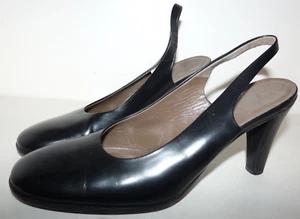Joan Helpern Signature (ITALY) Black Patent Leather Almond Toe Slingbacks 8.5M - Picture 1 of 14