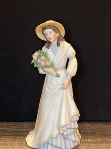 Vintage Homco ""Charlotte Rose"" viktorianische Dame Biskus Porzellan Figur 8,5"" NEUWERTIG - Bild 1 von 21