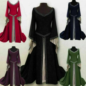 Mujer Medieval Renacimiento Vintage Vestido Vestido Halloween Fiesta Disfraz Juegos con disfraces - Imagen 1 de 23