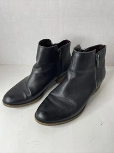 Kensie Ghita Black Pebbled Leather Dual Zip Up Booties Boots Women's Sz 8M - Picture 1 of 8