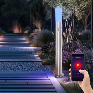 Smart Home RGB LED Außen Steh Leuchte Google Alexa SENSOR Sockel Lampe dimmbar - Bild 1 von 12
