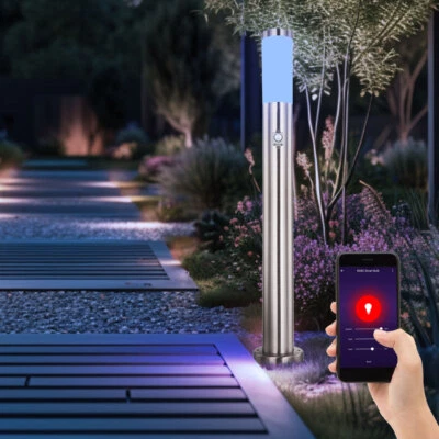 Smart Home RGB LED Außen Steh Leuchte Google Alexa SENSOR Sockel Lampe dimmbar - Bild 1 von 4