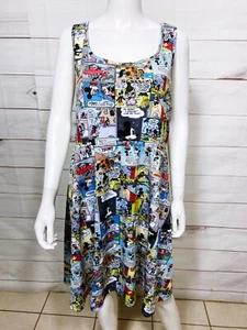Disney Womens Dress Size 2 Mickey Mouse Comic Striped Scoop Neck Sleeveless - Picture 1 of 8
