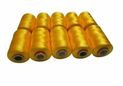 Silk Thread, Shiny 10 spools (Yellow) Embroidery /Bangle-jhumka-jewelry making - Image 1 of 3