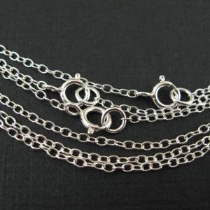 Sterlingsilber Halskette 2 mm Runde Kabel Oval Kette (alle Größen) Made in Italy - Bild 1 von 4