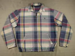 Chaqueta a Cuadros Madras Años 90 De Colección Ralph Lauren POLO Ligera Cremallera Frontal Mediana M - Imagen 1 de 6