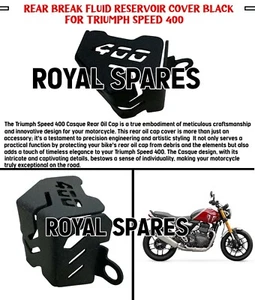 "Rear Break Fluid Reservoir Cover, Black" FIT FOR Triumph Speed 400 - Picture 1 of 14