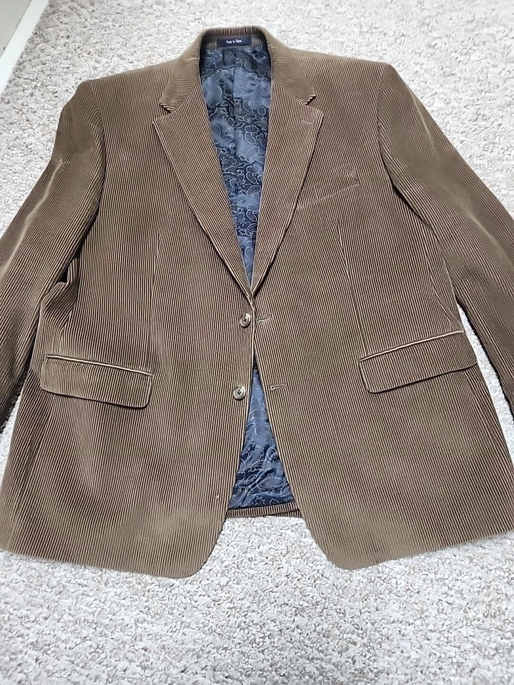 Blazer Michael Kors Para Hombres XL 46 Marrón Pana Abrigo Deportivo Clásico Parches en el Codo Foto 1 de 4