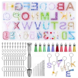 Alphabet Silicone Resin Molds, Letter Number Epoxy Molds Keychain Resin Jewel... - Picture 1 of 7