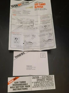 Vintage Tyco 9.6v Turbo Blaster R/C Car & Battery Pack Owners Manual - Picture 1 of 2