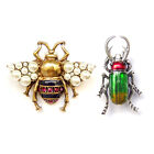 Brooch Bee Gold Pearl Wings Stag Beetle Silver Green Red Sparkle Unisex Suit Pin