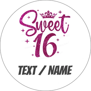 16. Geburtstag Sweet Tortenaufleger Party Deko personalisiert essbar Bild Name - Bild 1 von 12