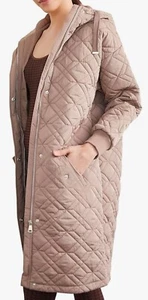 NWT FOREVER 21 Women’s HOODED OVERSIZED QUILTED Long Parka Jacket Coat sz S - Picture 1 of 8