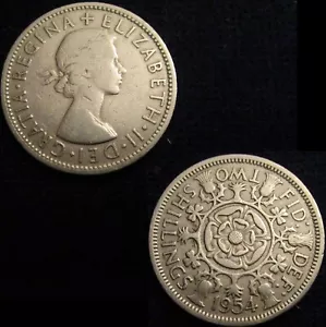 GRAN BRITÁNICA, ELIZABETH II, DOS CHELINES 1954, EN MUY BUEN ESTADO. - Imagen 1 de 1
