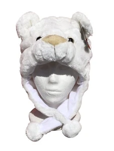 NUOVO ANIMALE ADULTO POLARE ORSO DELLA NEVE CRITTER BEANIE TROOPER PELUCHE CAPPELLO DA SCI IN PILE - Foto 1 di 4