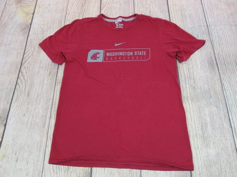 TEAM ISSUE Washington State WSU Cougars Nike Red Basketball SS T-Shirt Small Cover