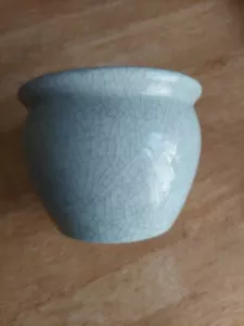 Vintage Chinese Ceramic Porcelain Light Blue Celadon Crackled Glazed Planter - Picture 1 of 22