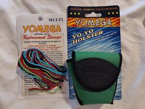 * NEW 1998 YOMEGA CLIP ON YO-YO HOLSTER IN GREEN + FREE 1998 PACK OF 5 STRINGS *