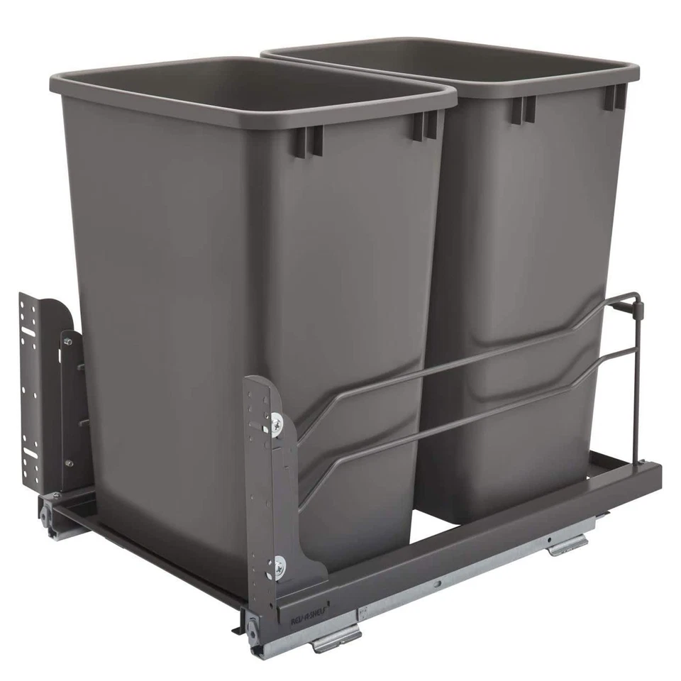 Rev-A-Shelf 53WC-1835SCDM-213 53WC Series Bottom Mount Double Bin - Grey