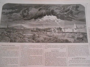 Gravure 1857 - Orage du 20 Juin 1857 à Paris - Imagen 1 de 1