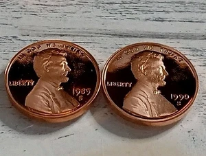 Lincoln Memorial 1989 y 90-S a prueba de cámara dcam (lote de 2 centavos) ~ ¡Envío gratuito! - Imagen 1 de 6