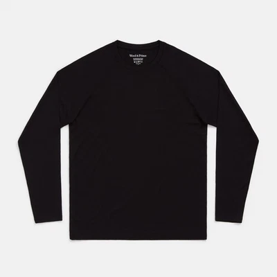 Camiseta raglán de manga larga Wool& Prince Signature precio de venta sugerido por el fabricante 98 USD para hombre talla L negra Foto 1 de 4