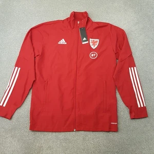 Adidas Wales Track Jacket Medium Red Football Training Aeroready 2019/20 Cymru - Picture 1 of 13
