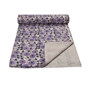 Indische Hand Blockdruck King Size Baumwolle Kantha Quilt Überwurf Decke Tagesdecke - Bild 1 von 11