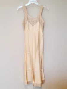 Vintage Fischer Heavenly Lingerie Silk Slip Dress Night Gown Golden Small EUC  - Picture 1 of 6