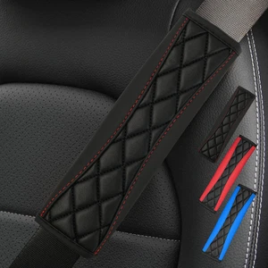 Almohadillas para funda de cinturón de seguridad de coche, fundas de cojín de seguridad de coche correa 2x almohadillas para adultos niños - Imagen 1 de 27