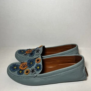 COACH Tea Rose Crosby Blue Loafer Women’s US Size 8 - Picture 1 of 4