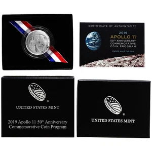 2019 S Apollo 11 50th Anniversary Proof Commem CN-Clad Half Dollar OGP & COA - Picture 1 of 1