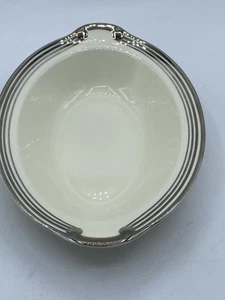 Taylor Smith Taylor 1936 Empire Platinum Trim 9" Oval Serving Bowl Art Deco - Picture 1 of 7