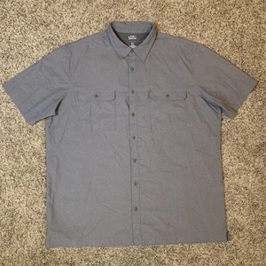 Croft & Barrow Quick Dry Shirt Adult XXLT Gray Vented Short Sleeve Button Up - Picture 1 of 10