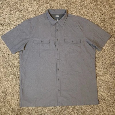 Croft & Barrow Quick Dry Shirt Adult XXLT Gray Vented Short Sleeve Button Up - Image 1 of 4