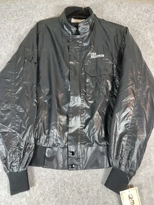 Vintage 80s CBS Records Black Jacket Satin Mens Large Columbia NWT Music Rare - Picture 1 of 9