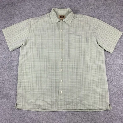 Foundry Shirt Mens XLT Green Plaid Textured Short Sleeve Pocket Button Up - Image 1 of 4