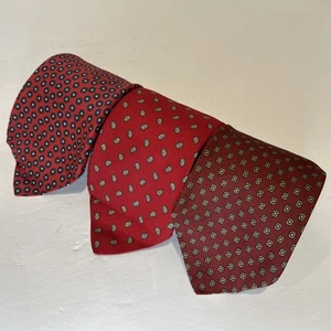 Lot of 3 Brooks Brothers Makers All Silk Neck Tie Men' Stripes Geometric Paisley - Picture 1 of 6