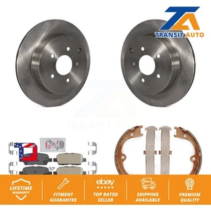 Rear Disc Rotors Ceramic Pads & Parking Shoes Kit For INFINITI FX35 Nissan Quest - Picture 1 of 12