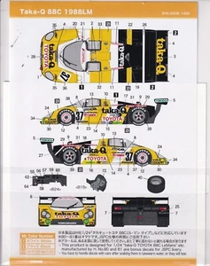 Decals 1/24 Taka-Q 88C 1988LM . for HASEGAWA - Picture 1 of 2