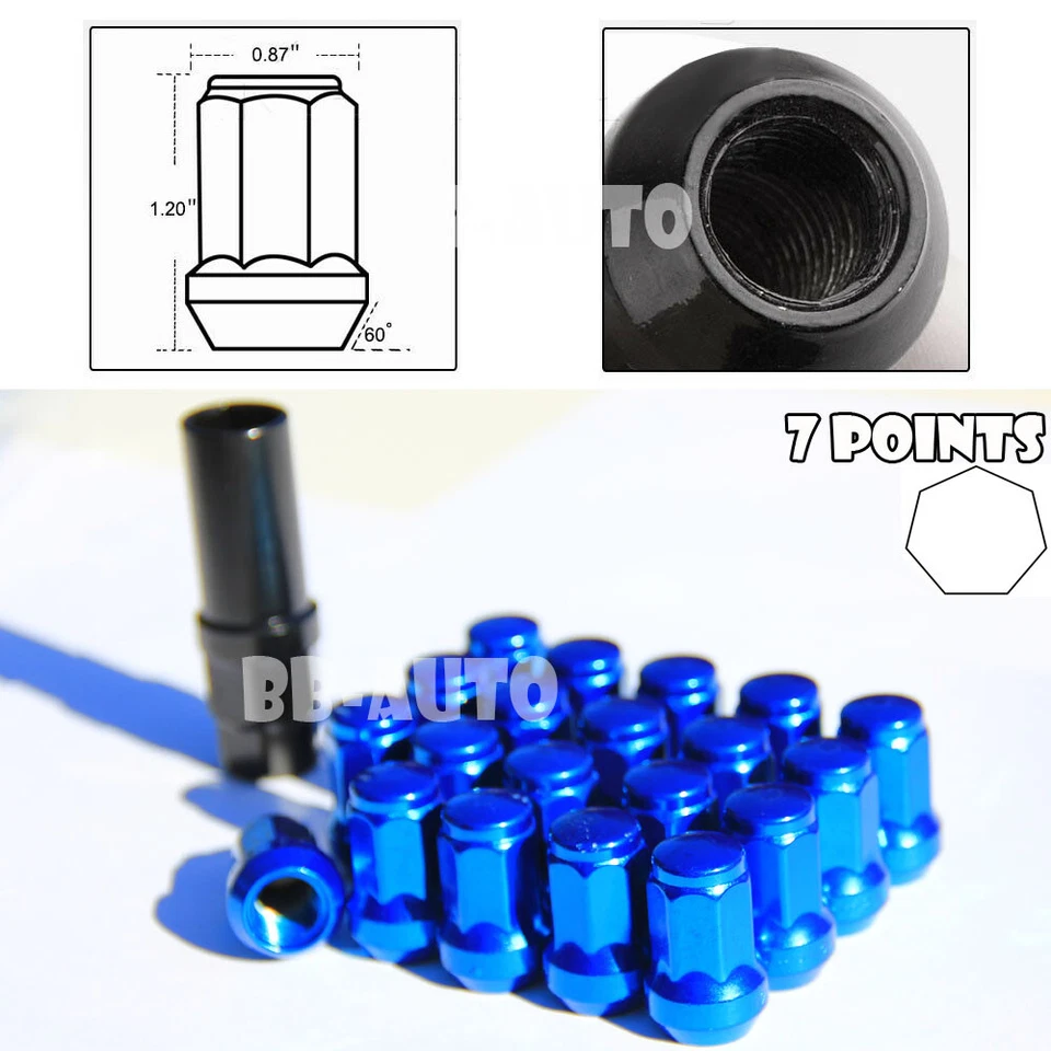 Sintonizador de rueda Racing 7Pt azul tuerca X20 + llave para Subaru Nissan Infiniti 12X1.25 Foto 1 de 1