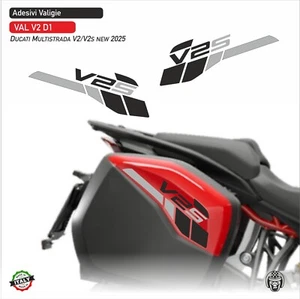 Kit Adesivi Valigie Ducati Multistrada V2 V2s Silver Black VAL V2 D1 - Picture 1 of 1