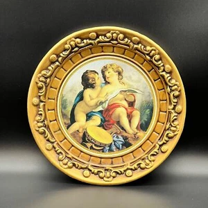Plato de ángel querubín georgiano Capodimonte Italia hecho a mano pieza artesanal dorada - Imagen 1 de 8