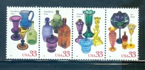 US 3325-3328 American Glass, Strip/4, Mint NH - Picture 1 of 1