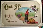 Lady & Pumpkin Man, HALLOWEEN, Post Card 1905-15