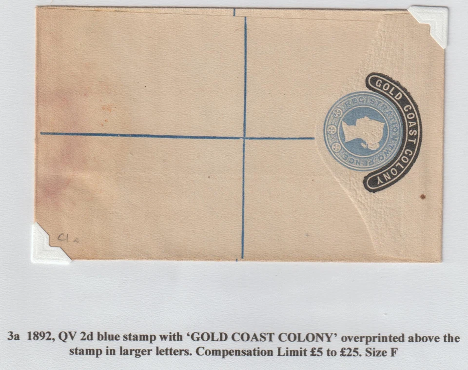 GOLD COAST COLONY - QV. 2d REGISTERED LETTER 1892 -UNUSED - Image 1 of 1