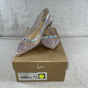 Christian Louboutin Galativi P Strass Crystal Mesh Pointed Ballerina Flat 36.5 - Picture 1 of 12