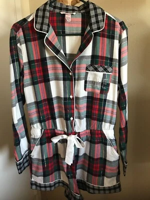 Mameluco para mujer Victoria's Secret M multicolor a cuadros con botones Foto 1 de 4