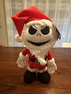 Nightmare Before Christmas ANIMATED PLUSH SANTA JACK SKELLINGTON Dancing New,12” - Image 1 of 4